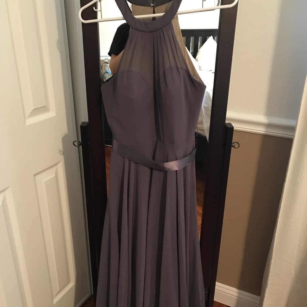 Bridesmaid dress dark grey from David’s bridal
